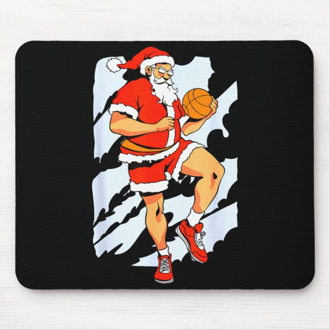 Basketball Player Santa Claus Mouse Pad (Front)
