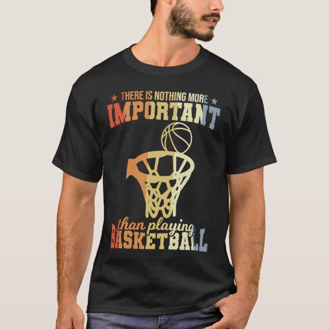 Basketball Player Saying Retro Style Basketball En T-Shirt (Front)