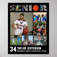 Basketball Player Senior Sports Team Photo Collage