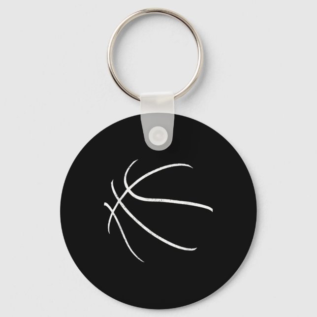 Basketball Player Silhouette Design  Keychain (Front)