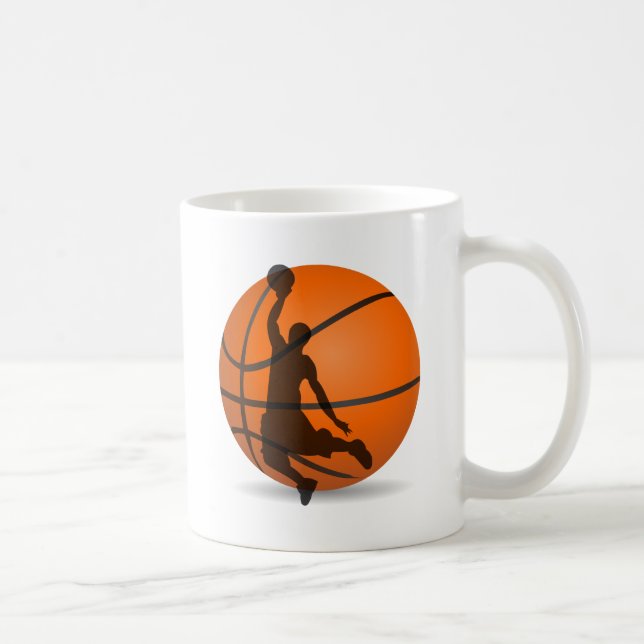 basketball player silhouette pop art coffee mug (Right)