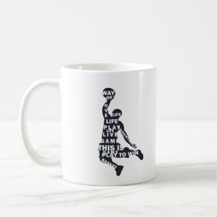 Basketball player slam dunk coffee mug