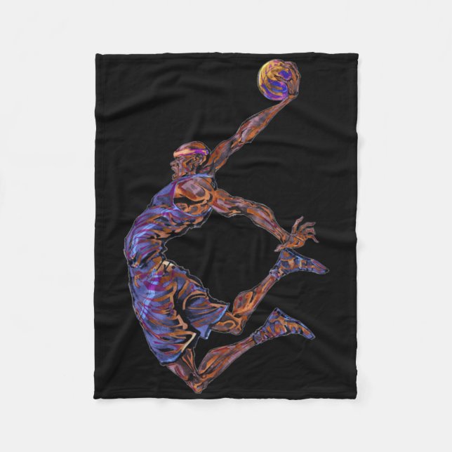 Basketball Player Slam Dunk  Fleece Blanket (Front)