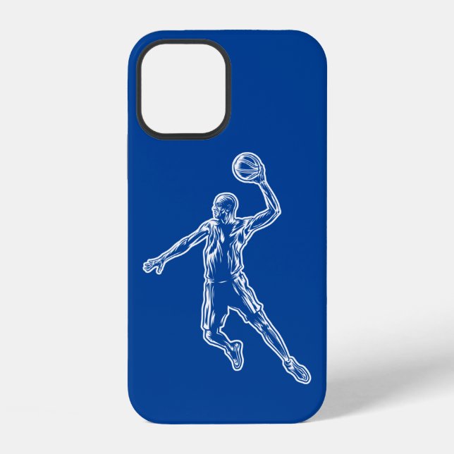 Basketball Player Slam Dunk Light Design iPhone Case (Back)