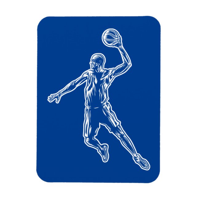 Basketball Player Slam Dunk Light Design Magnet (Vertical)