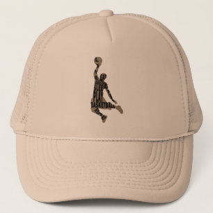 Basketball player slam dunk trucker hat