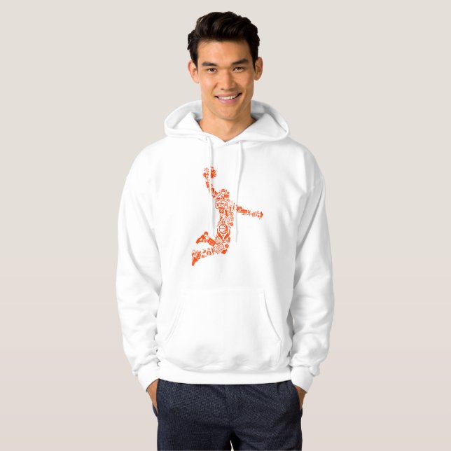 Basketball Player Slam Symbology Hoodie (Front Full)