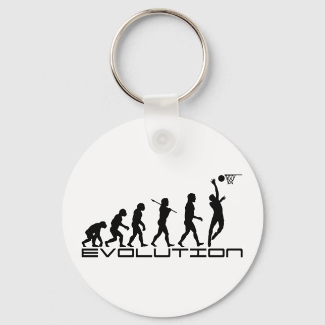 Basketball Player Sport Evolution Art Keychain (Front)