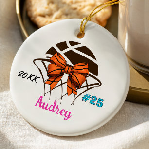 basketball player sports girl athlete custom ceramic ornament