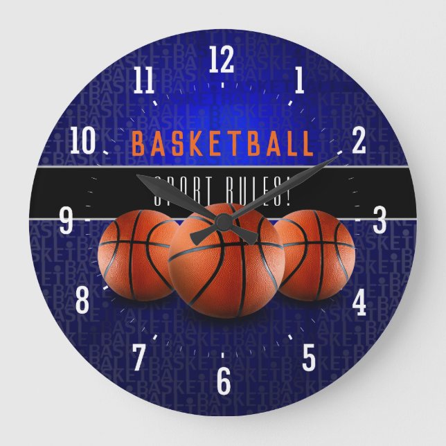 Basketball Player | Time for Sport Large Clock (Front)
