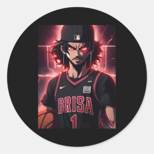 Basketball Player Top Classic Round Sticker