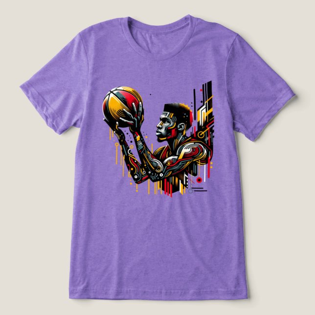Basketball Player Tri-Blend Shirt (Design Front)