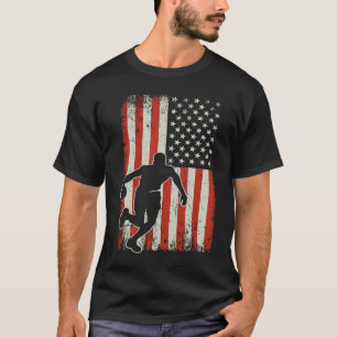 Basketball Player USA Vintage Flag T-Shirt
