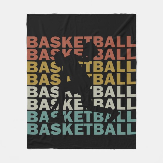 Basketball player vintage fleece blanket (Front)