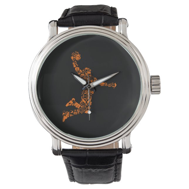 Basketball Player Vintage Sports Athlete Watch (Front)