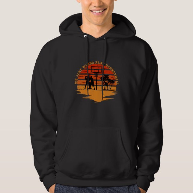Basketball player vintage sunset hoodie (Front)