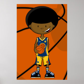 Basketball Player with Afro Poster