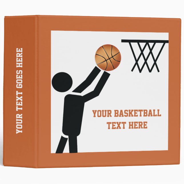 Basketball player with ball custom binder (Front/Spine)