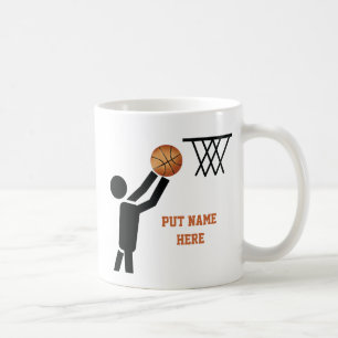 Basketball player with ball custom coffee mug