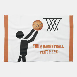 Basketball player with ball custom kitchen towel
