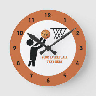 Basketball player with ball custom round clock