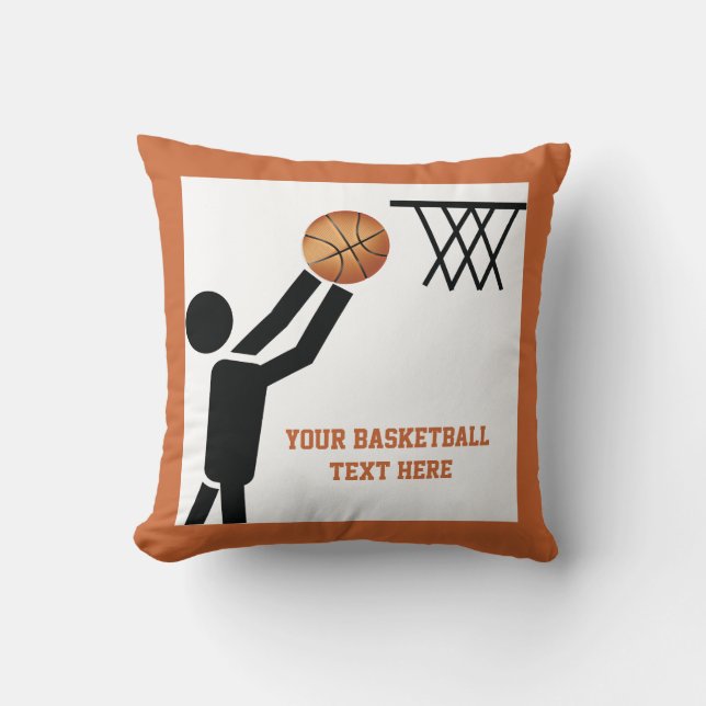 Basketball player with ball custom throw pillow (Front)