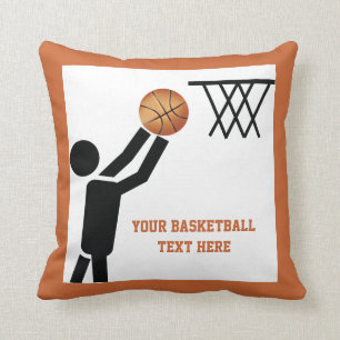 Basketball player with ball custom throw pillow