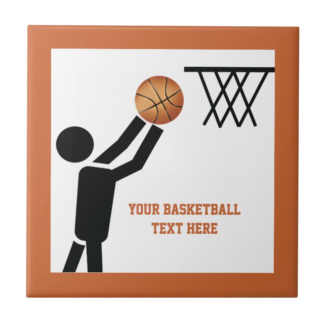 Basketball player with ball custom tile (Front)