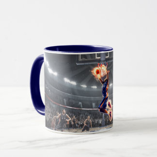 Basketball Player with on Fire Slam Dunk #3 Mug