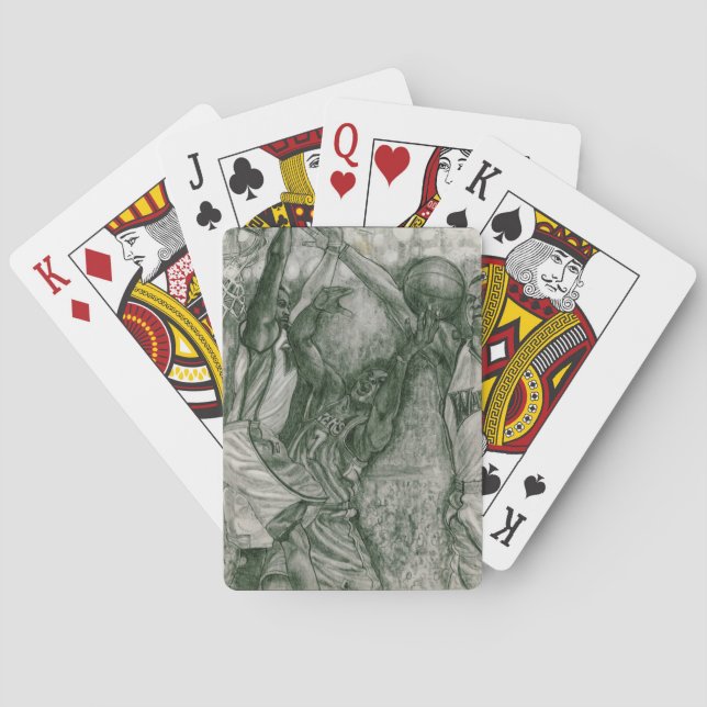 Basketball Players Action Game Realistic Drawing Playing Cards (Back)