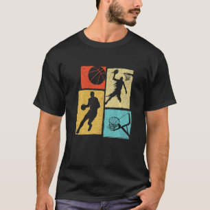 Basketball Players Colourful Ball Hoop Sports T-Shirt