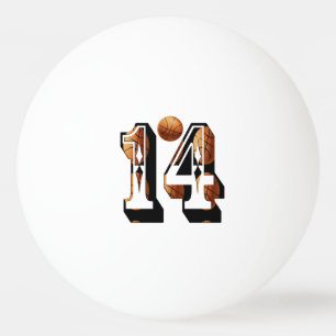 Basketball Players Number Fourteen Picture Logo, Ping Pong Ball
