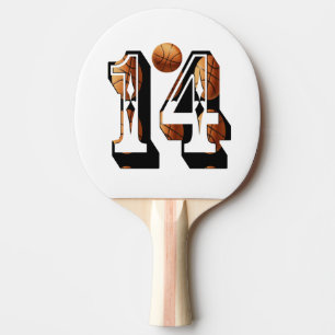 Basketball Players Number Fourteen Picture Logo, Ping Pong Paddle