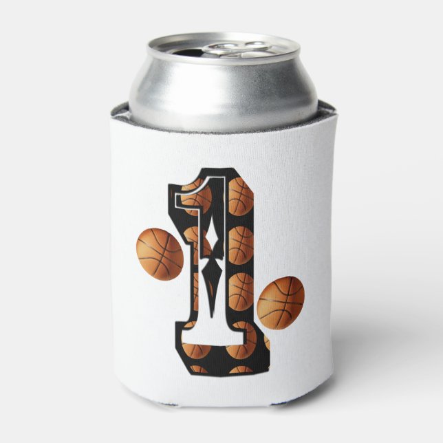 Basketball Players Number One With Basketballs,  Can Cooler (Can Front)