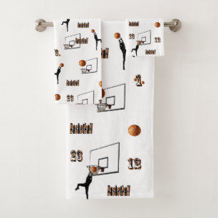 Basketball Players Pattern, Bath Towel Set