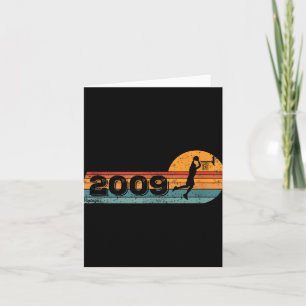 Basketball-players Vintage Born 2009 Birthday Bask Card
