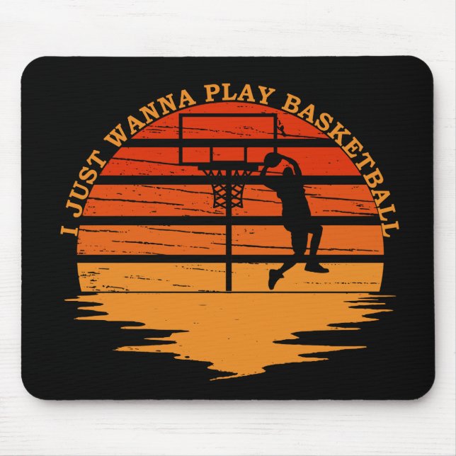 Basketball players vintage retro sunset style mouse pad (Front)