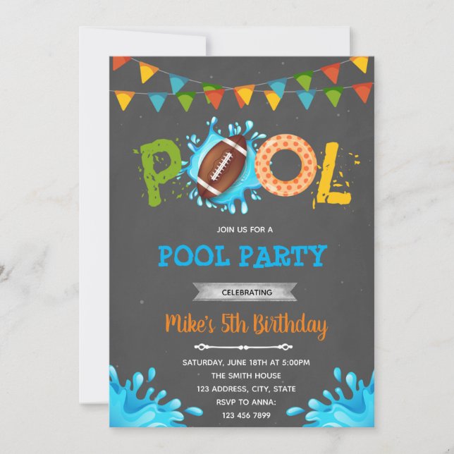 Basketball pool party invitation (Front)