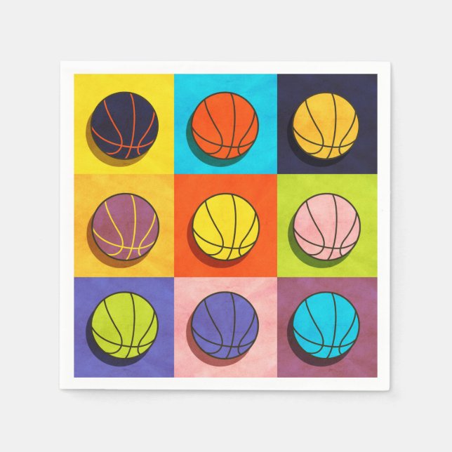 Basketball Pop Art Napkin (Front)