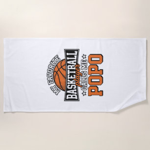 Basketball Popo Funny Vintage Sports Design_1 Beach Towel