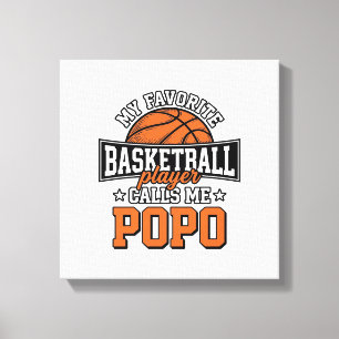 Basketball Popo Funny Vintage Sports Design_1 Canvas Print