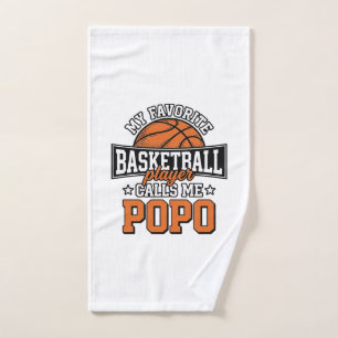 Basketball Popo Funny Vintage Sports Design_1 Hand Towel