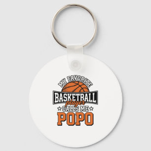 Basketball Popo Funny Vintage Sports Design_1 Keychain