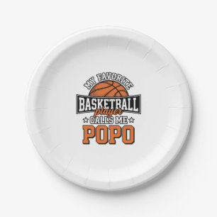 Basketball Popo Funny Vintage Sports Design_1 Paper Plate