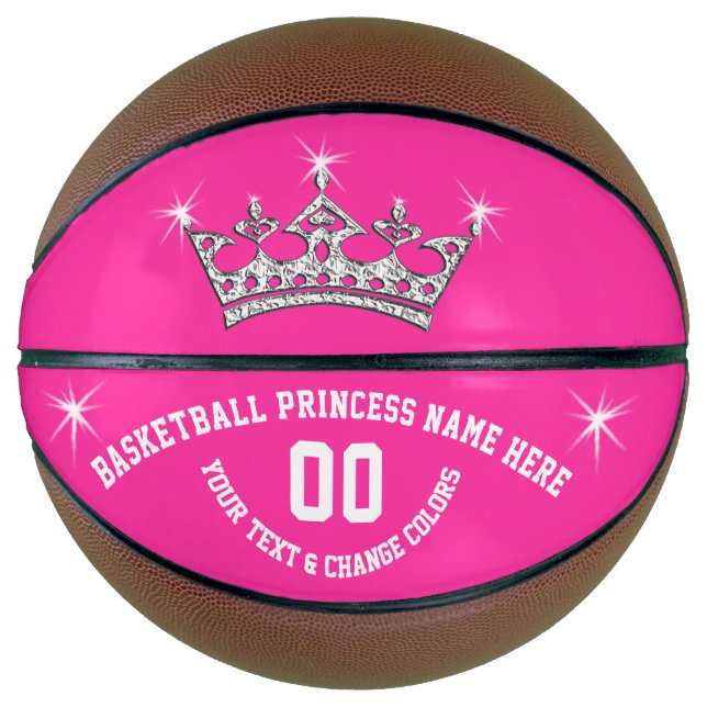 Basketball Princess Personalized Basketball Ball (Front)