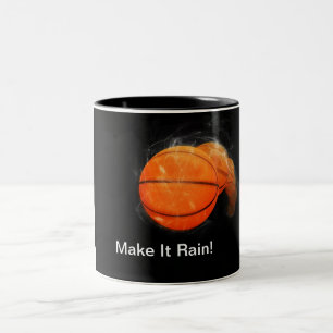 Basketball Rain Customizable Two-Tone Coffee Mug