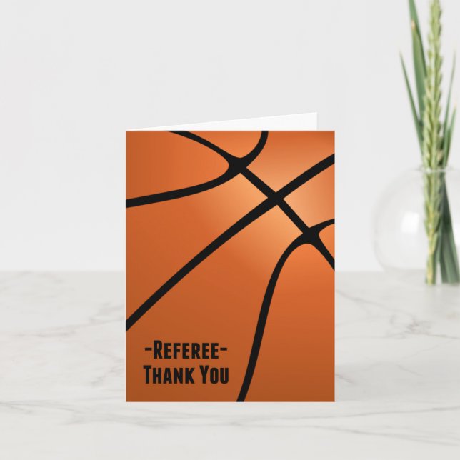 Basketball Referee Thank You-Blank Inside Thank You Card (Front)