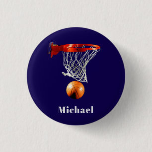 Basketball Replace with Your Name 1 Inch Round Button