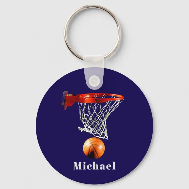 Basketball Replace with Your Name Keychain (Front)