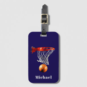 Basketball Replace with Your Name Luggage Tag